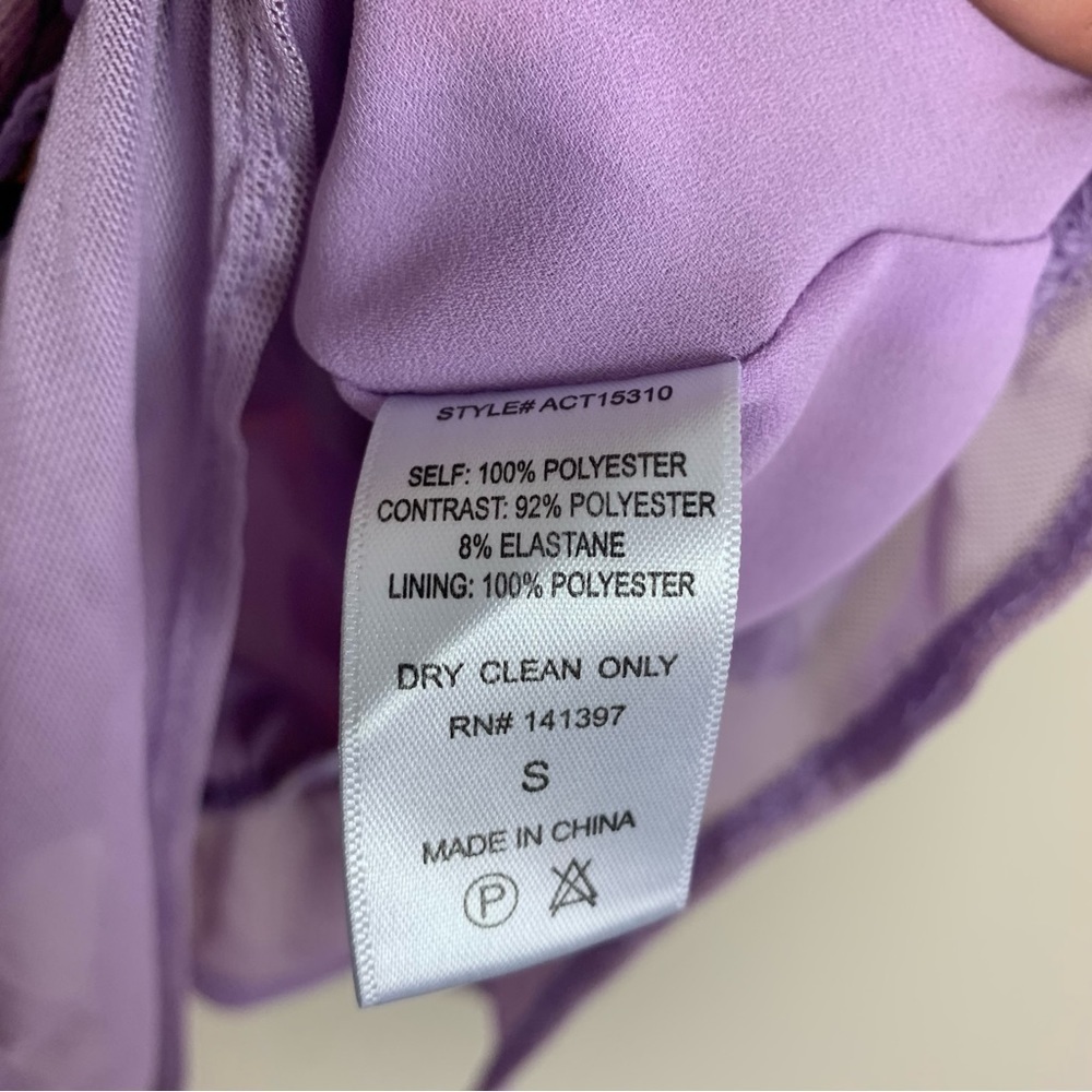 [ASTR the Label] Lavender Purple & Orange Floral Print Short Sleeve Bodysuit - Picture 9 of 9